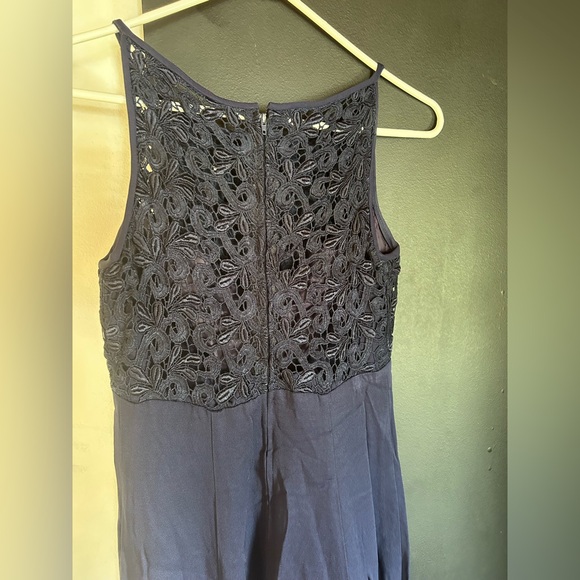 Vintage 90's Jessica McClintock Blue Crochet Maxi Party Prom Dress Size 8 - Picture 6 of 11